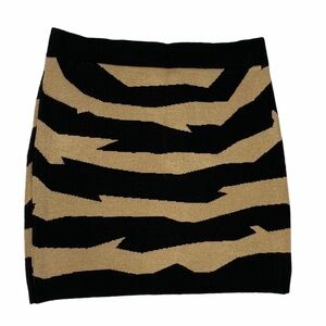 FOREVER 21 Black and Tan Stretch Bodycon Skirt